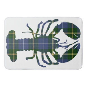 Tapis De Bain Homard   bleu de tartan de la Nouvelle-Écosse de