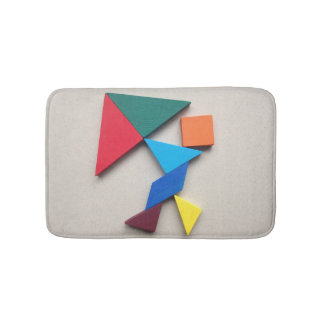 Tapis De Bain Homme coloré avec un Tangram de cerf-volant