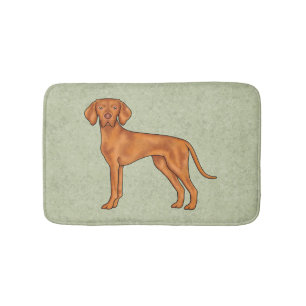 Tapis De Bain Hongrois Vizsla mignonne Pointer Chien debout Vert