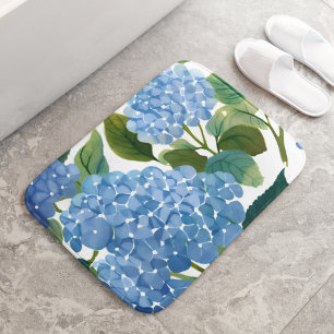 Tapis De Bain Hortensias bleus   Beau jardin floral
