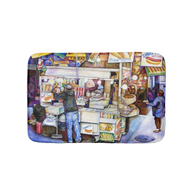 Tapis De Bain Hot Dog God, New York City (Devant)
