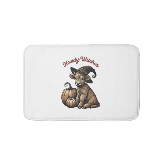 Tapis De Bain Howdy Witches Halloween Highland Cow (Devant)