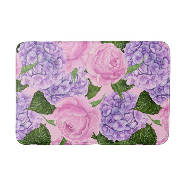 Tapis De Bain Hydrangea et motif de pivoine (Devant)