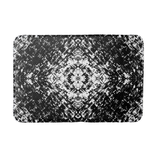 Tapis De Bain Hypnotic Abstract Black And White Modern Art (Devant)