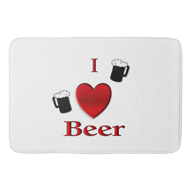 Tapis De Bain I Heart Beer Design (Devant)