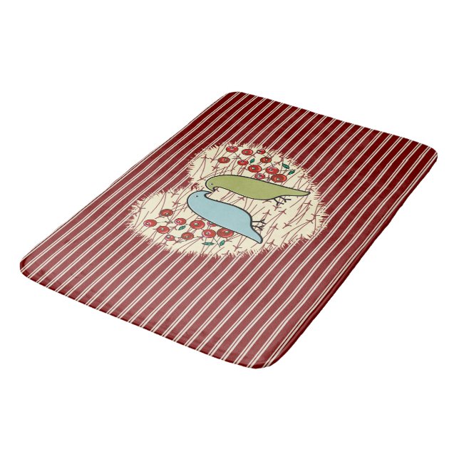 Tapis De Bain I Love Winter Birds and Berries (Angle)