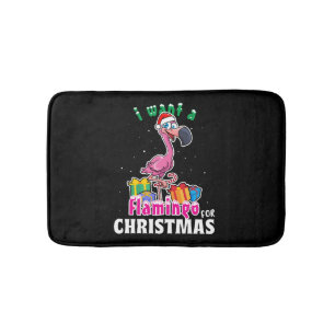 Tapis De Bain I want a Flamingo for christmas pink flamenco