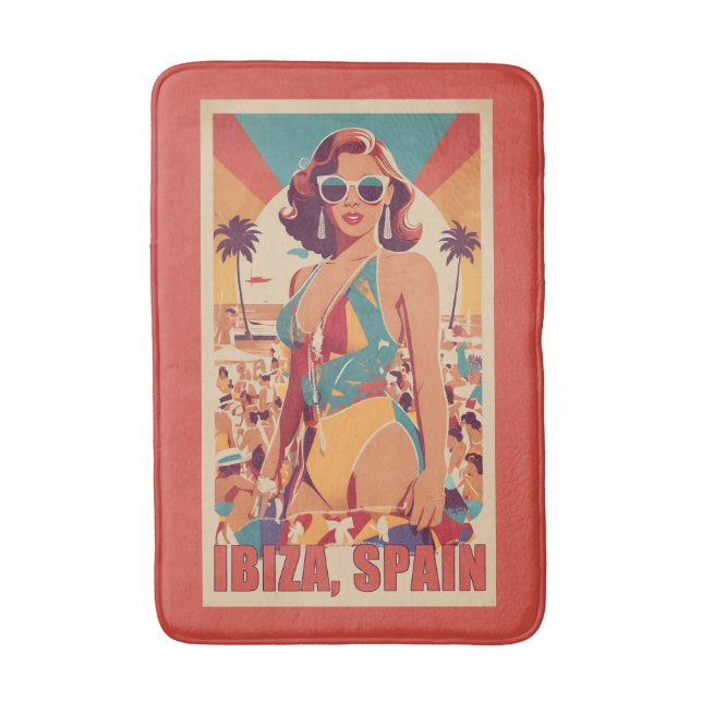 Tapis De Bain Ibiza, Espagne Affiche de voyage (Devant (Vertical))