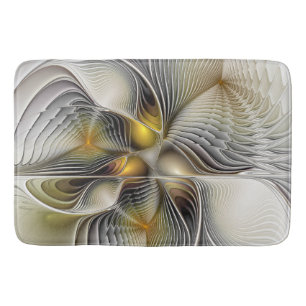 Tapis De Bain Illusion d'optique abstrait 3D fractal avec profon