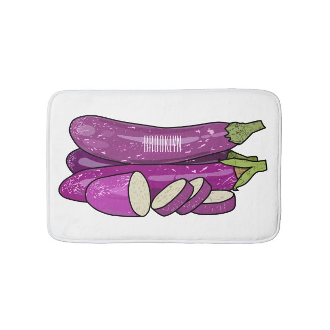 Tapis De Bain Illustration d'aubergine (Devant)