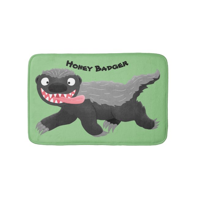 Tapis De Bain Illustration de blaireau au miel affamé (Devant)