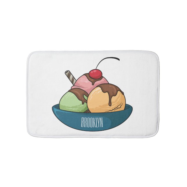 Tapis De Bain Illustration de crème glacée (Devant)