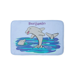 Tapis De Bain Illustration de dauphins heureux adorables