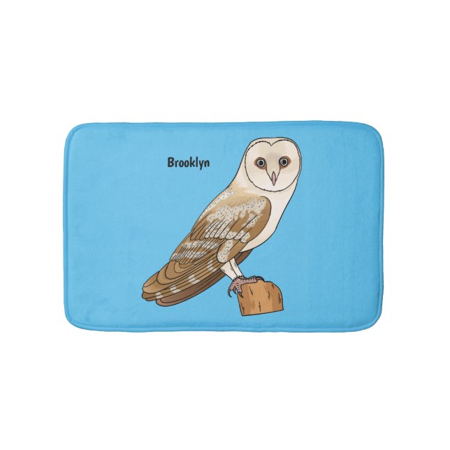 Tapis De Bain Illustration de dessin animé d'oiseau chouette eff (Devant)