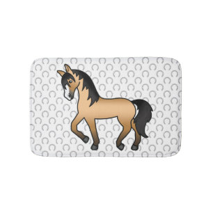 Tapis De Bain Illustration de dessin animé mignon de cheval trot