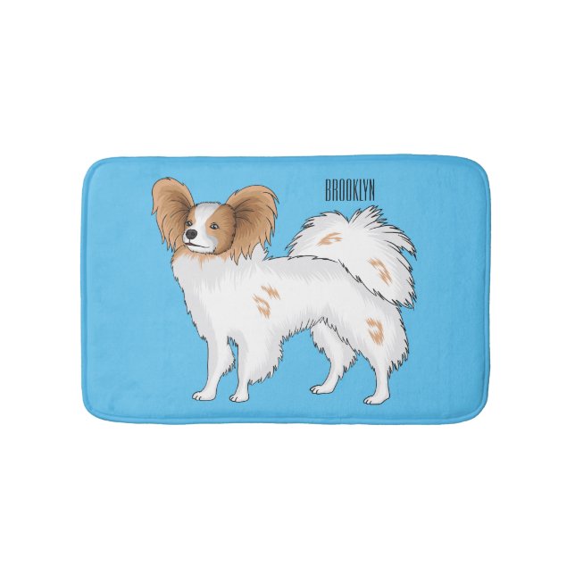 Tapis De Bain Illustration de dessin pour chien de Papillon (Devant)