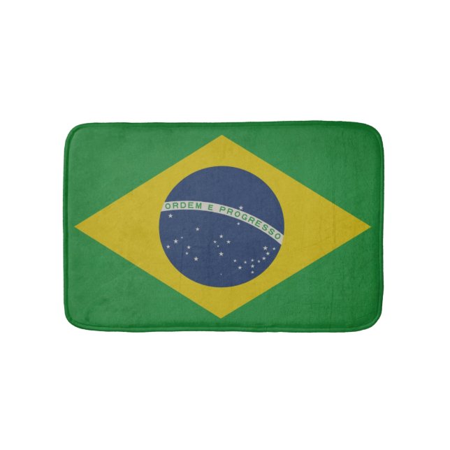 Tapis De Bain Illustration de drapeau grunge abstrait du Brésil (Devant)