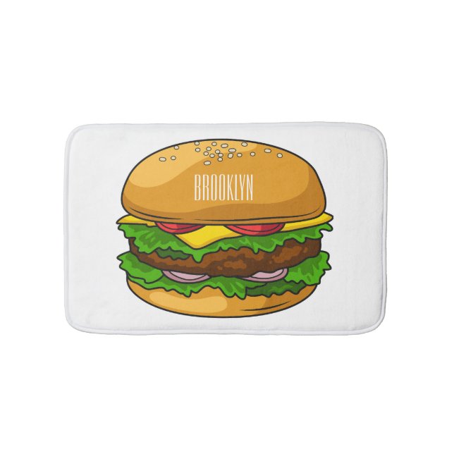 Tapis De Bain Illustration de Hamburger (Devant)