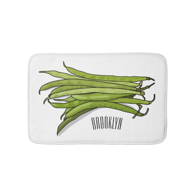 Tapis De Bain Illustration de haricots verts (Devant)