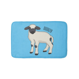 Tapis De Bain Illustration de la caricature de mouton Valais Bla