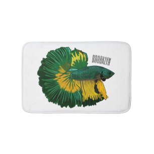 Tapis De Bain Illustration de la caricature de poisson de combat