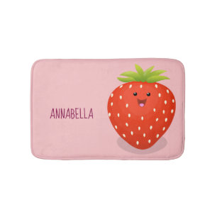 Tapis De Bain Illustration de la fraise Cute kawaii