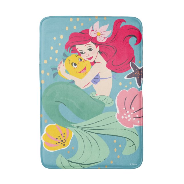 Tapis De Bain Illustration de la princesse Ariel Holding (Devant (Vertical))