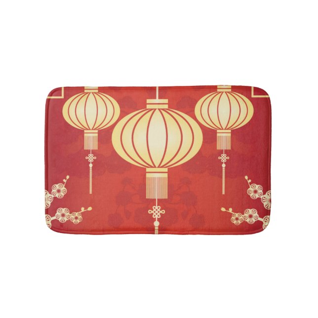 Tapis De Bain Illustration de lanterne chinoise orientale (Devant)