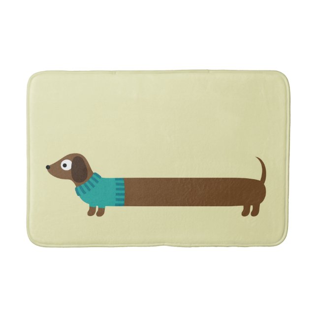 Tapis De Bain Illustration de mignonne long Dachshund (Devant)
