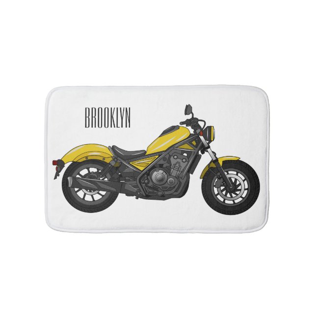 Tapis De Bain Illustration de moto Cruiser (Devant)