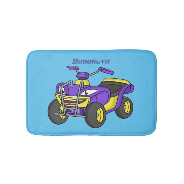 Tapis De Bain Illustration de moto Purple Quad (Devant)