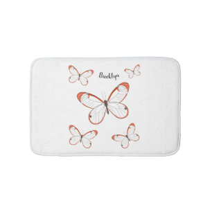 Tapis De Bain Illustration de papillon en verre
