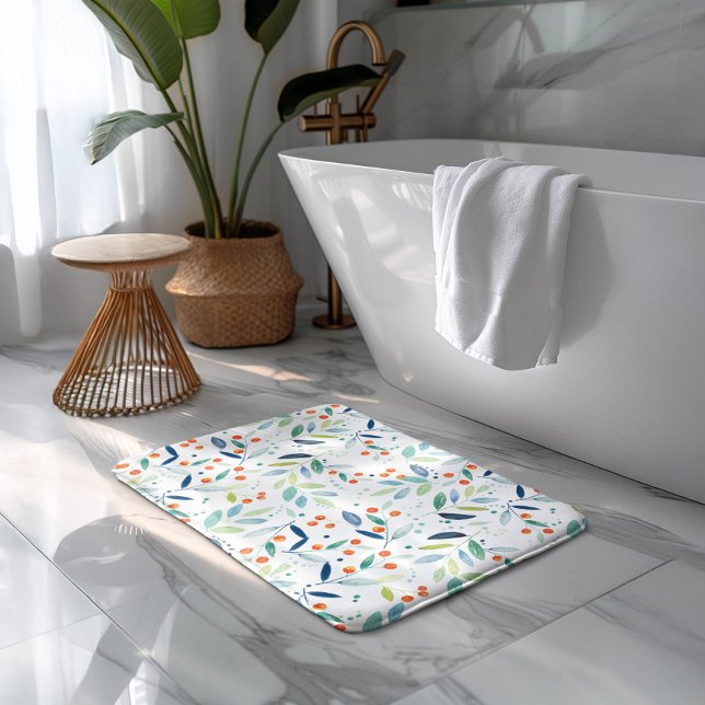 Tapis De Bain Illustration des aquarelles du Motif botanique Pas (Créateur téléchargé)