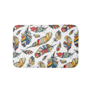 Tapis De Bain Illustration des plumes colorées tribales