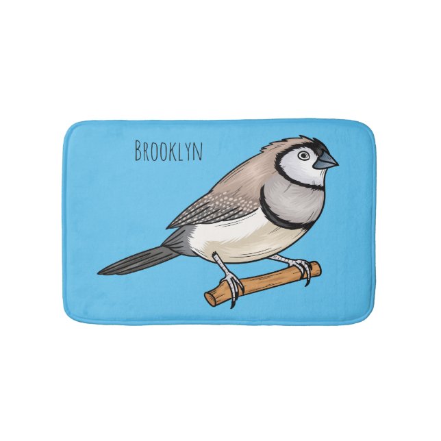 Tapis De Bain Illustration d'oiseau à deux barreaux (Devant)