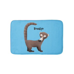 Tapis De Bain Illustration drôle curieuse de dessin animé de coa
