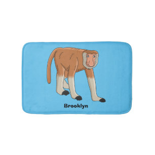 Tapis De Bain Illustration drôle de singe proboscis