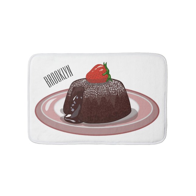 Tapis De Bain Illustration du gâteau de lave au chocolat (Devant)