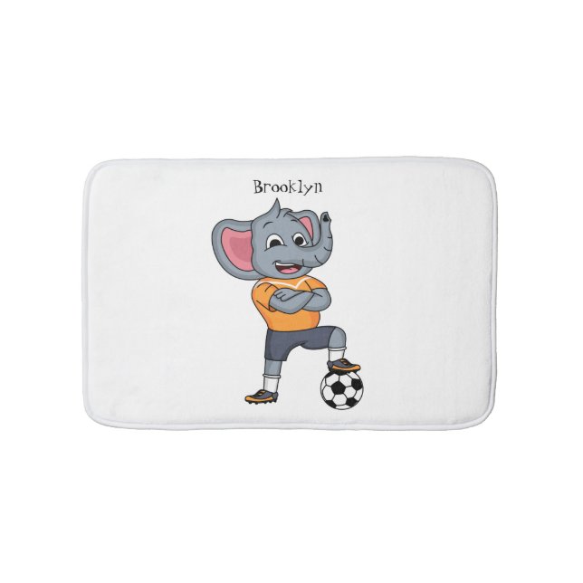 Tapis De Bain Illustration du joueur de football éléphant (Devant)