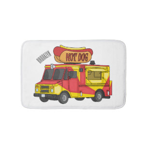 Tapis De Bain Illustration d'un camion de nourriture pour chien 