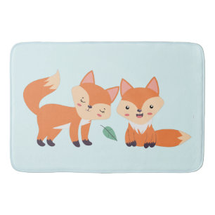 Tapis De Bain Illustration graphique des renards orange mignons