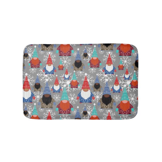 Tapis De Bain Illustrations de flocon de neige Gnome Motif de No (Devant)