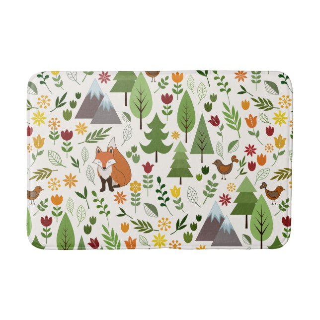 Tapis De Bain Illustrations de style scandinave sur Motif crème (Devant)