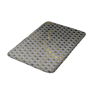 Tapis De Bain Image dorée sous plaques grises, oblong carré