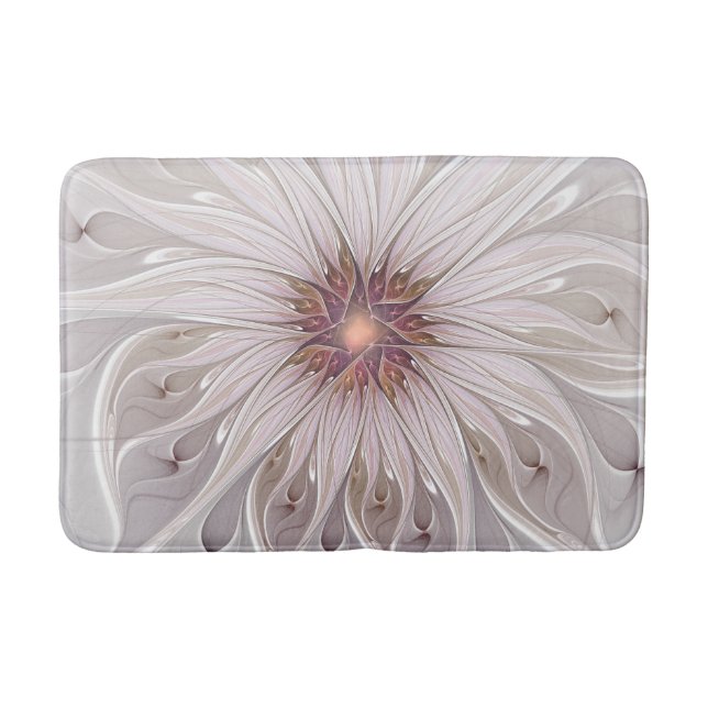 Tapis De Bain Imaginaire Floral, Abstraite Fleur Pastel Moderne (Devant)