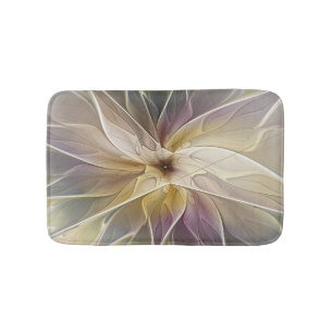 Tapis De Bain Imaginaire Floral Gold Eggplant Art Fractal Abstra