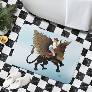 Tapis De Bain Imaginaire Lion ailé de la petite fille rouge