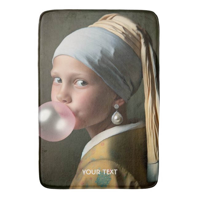 Tapis De Bain Imaginaire mignon bulle rose gomme (devant Vertical)