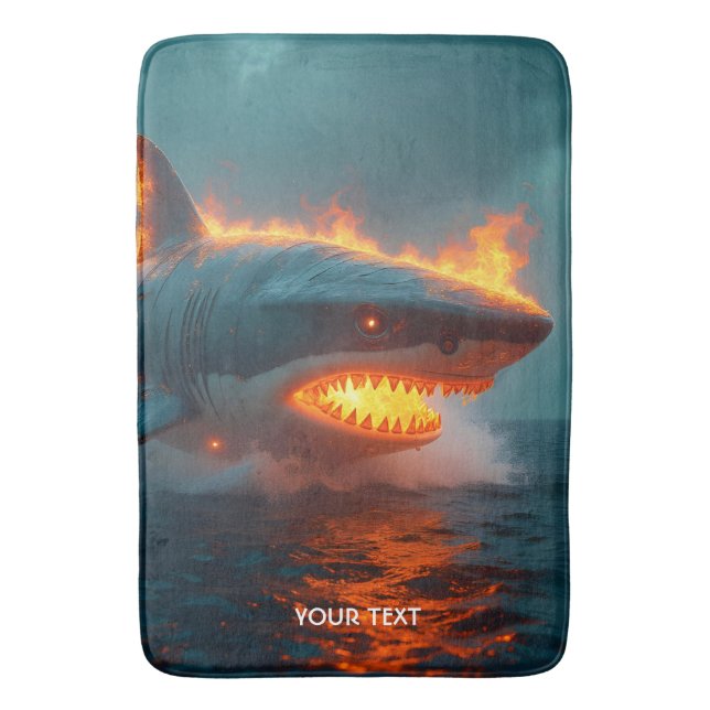 Tapis De Bain Imaginaire mignon feu requin mer (devant Vertical)