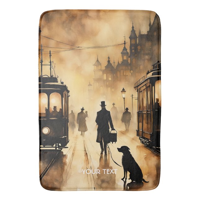 Tapis De Bain Imaginaire Mignonne Vieux Londres Soirée (devant Vertical)